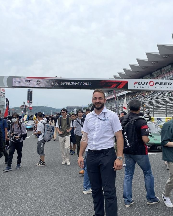 George on the grid at Fuji Speedway before a GT World Challenge Asia race