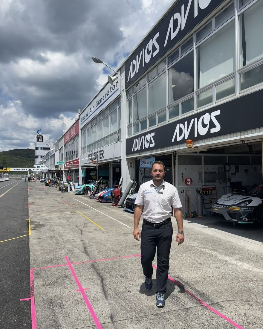 George Cușu in the pit lane at Okayama International Circuit, Japan