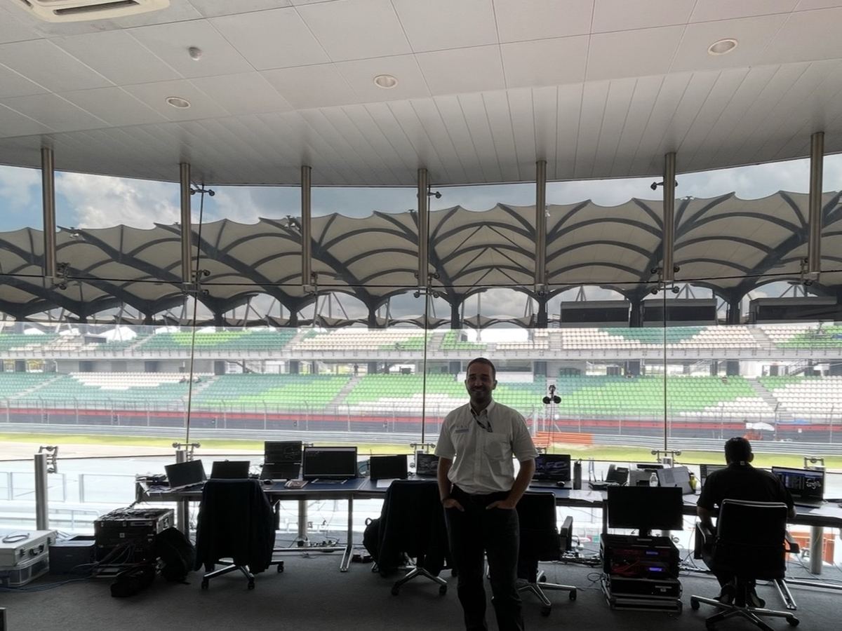 George in the timing room at Sepang International Circuit